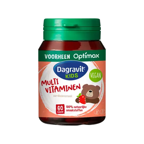 Dagravit Natural Kids Multi Aardbei Kauwtabletten 60 stuks