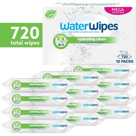WaterWipes Hydrating Clean Billendoekjes 12x60 stuks