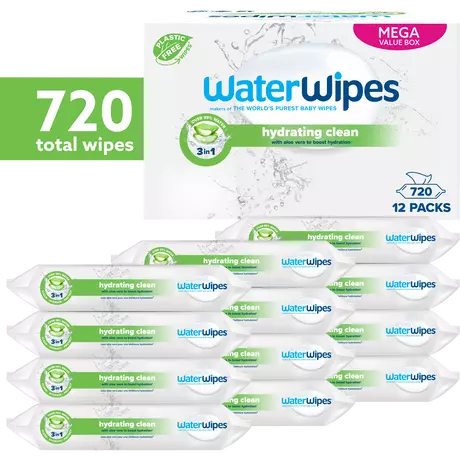 WaterWipes Hydrating Clean Billendoekjes 12x60 stuks