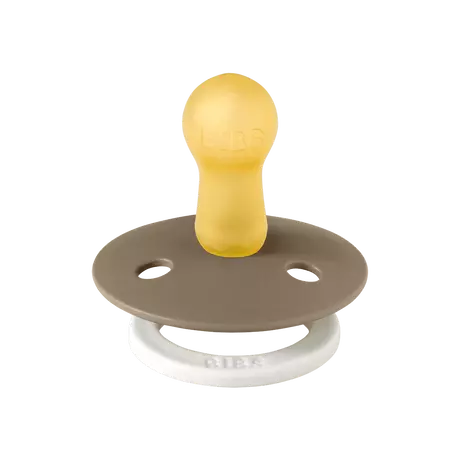 BIBS Glow In The Dark Fopspeen Rond Latex Maat 2 Vanilla/Dark Oak 2 stuks