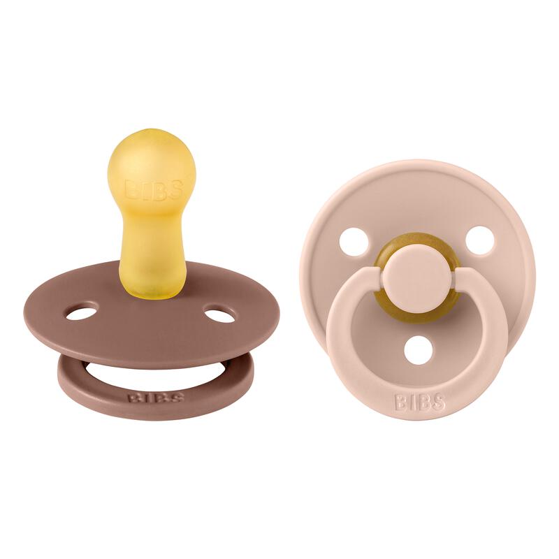 BIBS Colour Fopspeen Rond Latex Maat 2 Woodchuck/Blush 2 stuks
