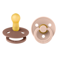 BIBS Colour Fopspeen Rond Latex Maat 2 Woodchuck/Blush 2 stuks