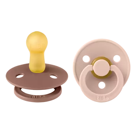 BIBS Colour Fopspeen Rond Latex Maat 2 Woodchuck/Blush 2 stuks