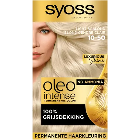 Syoss Oleo Intense  Permanente Haarkleuring 10-50 Licht Asblond