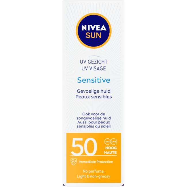 NIVEA SUN Gezicht Zonnebrandcrème Sensitive SPF 50 50 ML