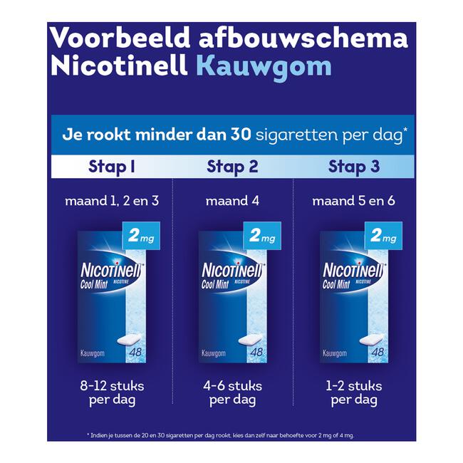 Nicotinell Kauwgom Cool Mint 2mg Stoppen met Roken 96 stuks