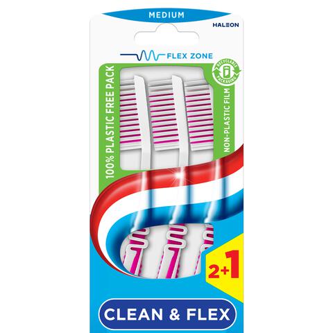 Aquafresh Clean & Flex Medium Tandenborstels 3 stuks