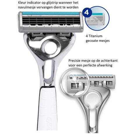 Wilkinson Sword Quattro Titanium Sensitive Scheermesjes 5+2 gratis