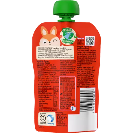 Olvarit Knijpfruit Kokosmelk Mango 12+ Maanden 100 gram