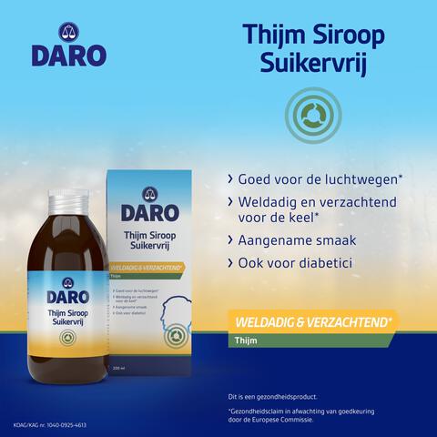 Daro Thijm Siroop Suikervrij 200 ML