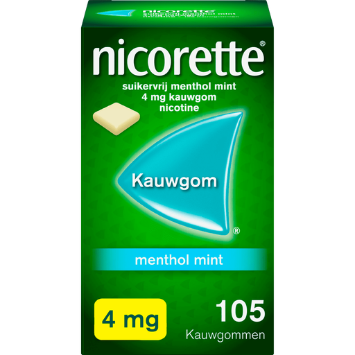 Nicorette Suikervrij Kauwgom 4 MG Nicotine 105 stuks