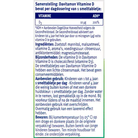 Davitamon Vitamine D Kind Citroensmaak Smelttabletten 150 stuks