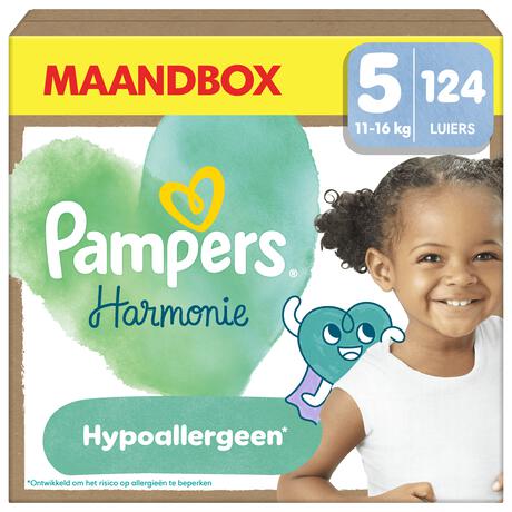 Pampers Harmonie Maandbox Luiers Maat 5 11-16 KG 124 stuks