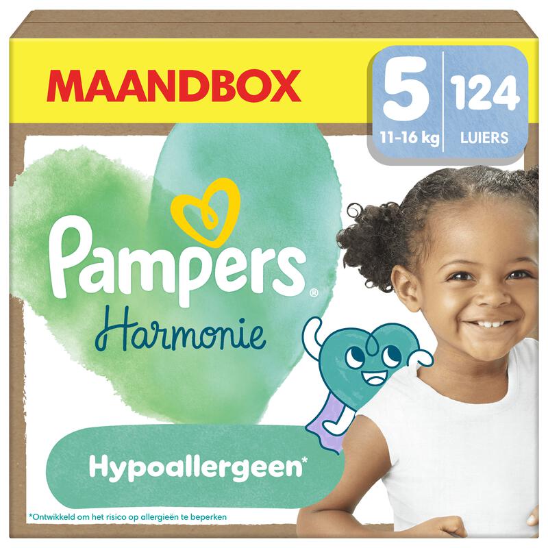 Pampers Harmonie Maandbox Luiers Maat 5 11-16 kg 124 stuks