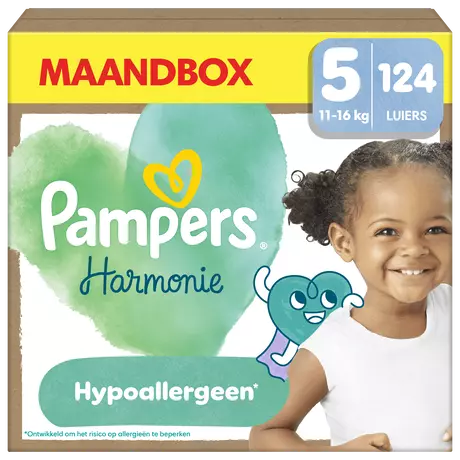 Pampers Harmonie Maandbox Luiers Maat 5 11-16 kg 124 stuks