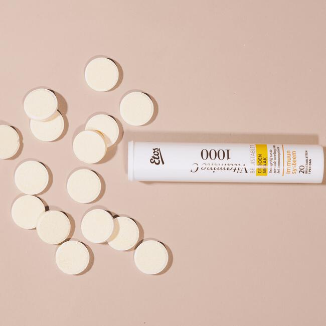 Etos Vitamine C 1000 mg Bruistablet Citroen 20 stuks