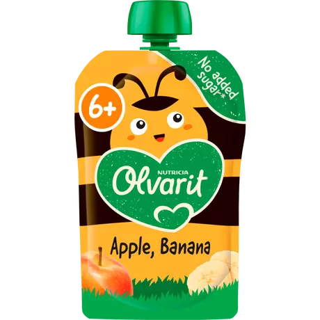 Olvarit Knijpfruit Appel Banaan 6+ Maanden 100 gram