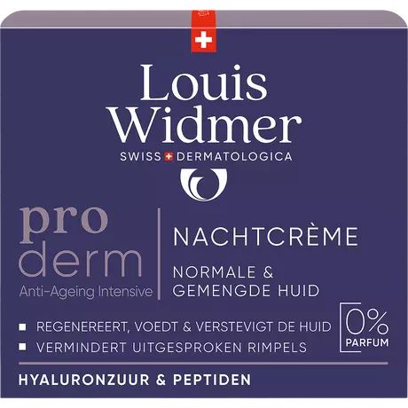 Louis Widmer Proderm Nachtcrème Zonder Parfum 50 ML