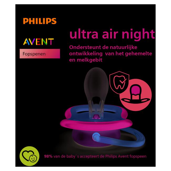 Philips Avent Soother Air Nighttime 0-6M B DC18