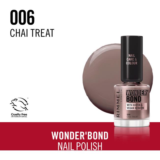 Rimmel London Wonder'Bond Care+Color Nagellak - Bruin - 006 Chai Treat