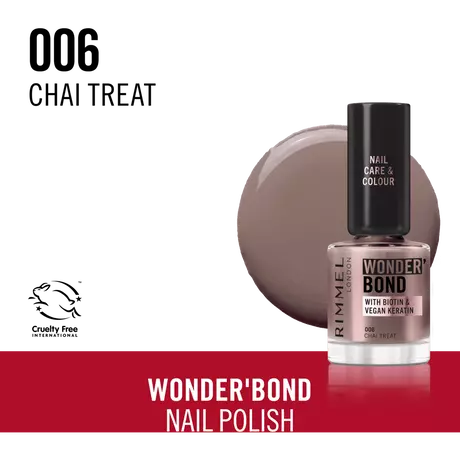 Rimmel London Wonder'Bond Care+Color Nagellak Bruin 006 Chai Treat