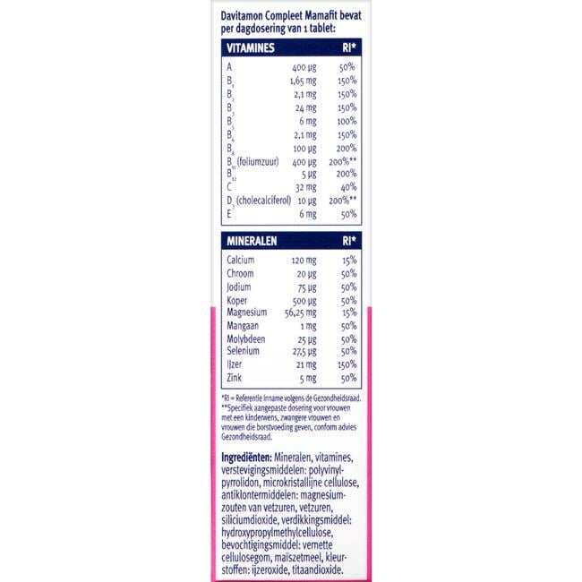 Davitamon Compleet Mamafit na Zwangerschap 60 Tabletten