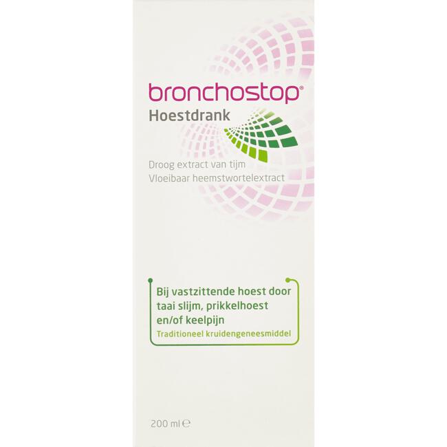 Bronchostop Hoestdrank bij Vastzittende Hoest en Keelpijn 200 ML
