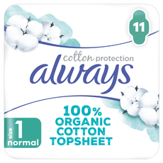Always Cotton Protection Maandverband Normal Met Vleugels 11 Stuks
