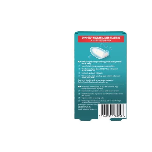 Trolley Kwijting Stoffelijk overschot Compeed Blarenpleisters Medium 12 Pleisters 12 EA | Etos