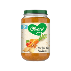 Olvarit Wortel Kip Aardappel Babyhapje 8+ maanden 200 GR
