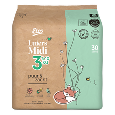 Etos Puur & Zacht Luiers Midi Maat 3 4-9 kg 30 stuks