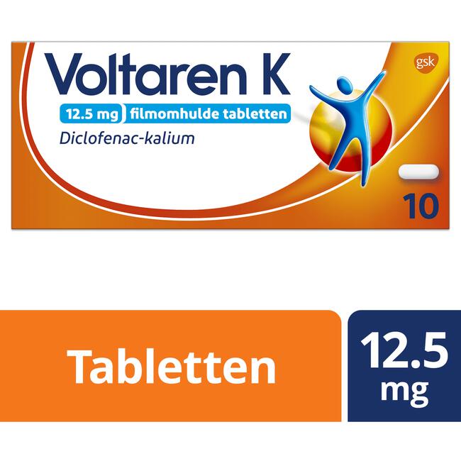 Voltaren K 12,5 MG Pijnstiller Filmomhulde Tabletten Diclofenac-Kalium 10 stuks