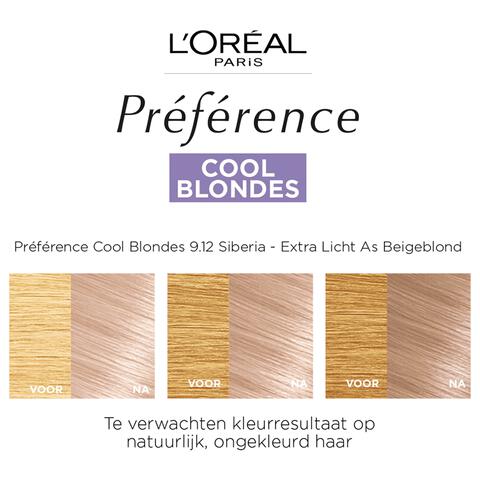 L'Oréal Paris Préférence Cool Blondes Permanente Haarverf 9.12 Siberia