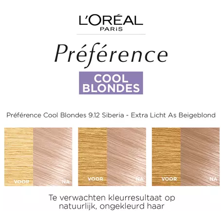 L'Oréal Paris Préférence Cool Blondes Permanente Haarverf 9.12 Siberia