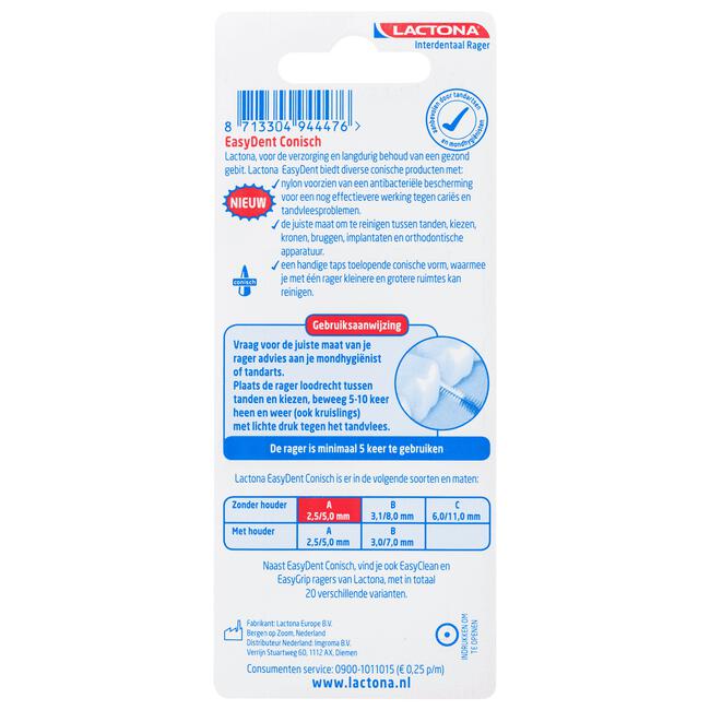 Lactona Easydent 2.5/5.0 mm Type A 8 stuks