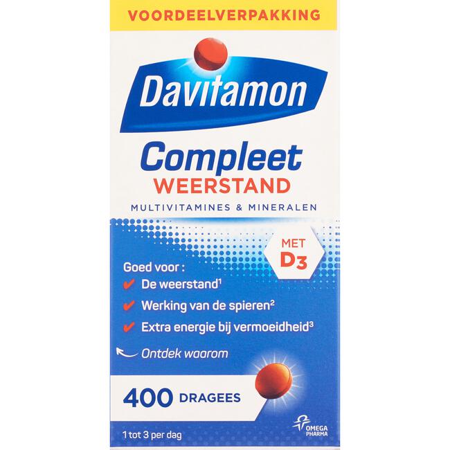 bloemblad kom Vertellen Davitamon Compleet Weerstand Vitamine C & D tabletten 400 EA | Etos