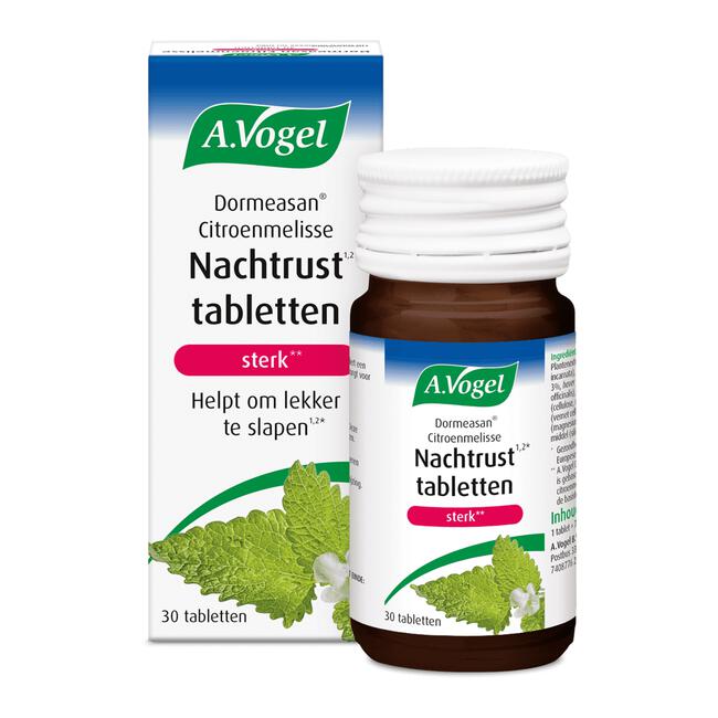 A.Vogel Dormeasan Nachtrust1,2* Sterk** Citroenmelisse Tabletten 30 stuks