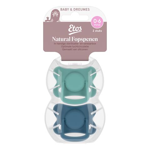 Etos Fopspeen 0-6 Maanden Groen/Blauw 2 stuks
