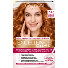 L'Oréal Paris Excellence Crème Verzorgende Crèmekleuring 7.43 Koper Goudblond
