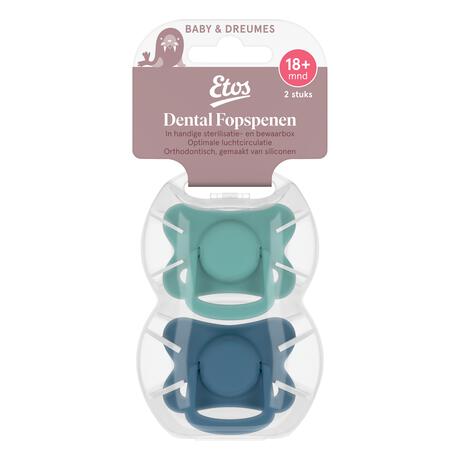 Etos Fopspeen 18+ Maanden Groen/Blauw 2 stuks
