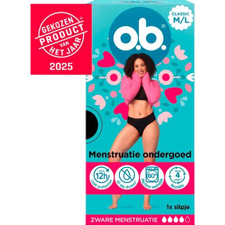 o.b.® Herbruikbaar Menstruatie Ondergoed Zwart M/L