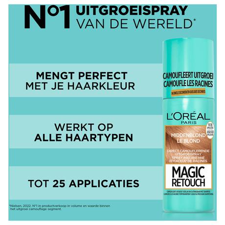 L'Oréal Paris Magic Retouch Camouflerende Uitgroeispray Middenblond 75 ML