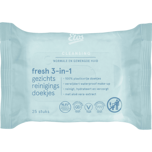 Etos Fresh 3-in-1 Face Cleansing Wipes 25 stuks