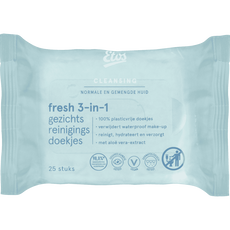 Etos Fresh 3-in 1 Face Cleansing Wipes 25 stuks
