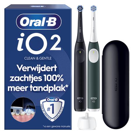 Oral-B iO 2 Zwart & Groen Duo Elektrische Tandenborstels