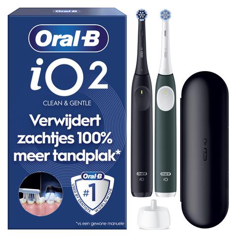 Oral-B iO 2 Zwart & Groen Duo Elektrische Tandenborstels