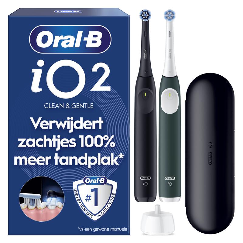 Oral-B iO 2 Zwart & Groen Duo Elektrische Tandenborstels
