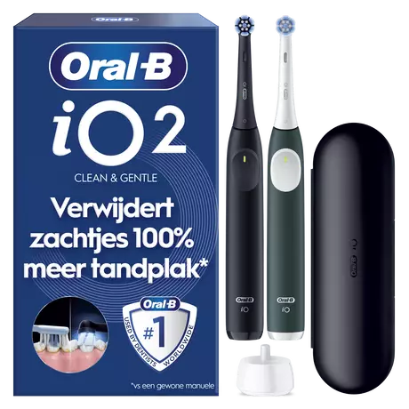 Oral-B iO 2 Zwart & Groen Duo Elektrische Tandenborstels