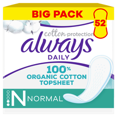 Always Dailies Cotton Protection Inlegkruisjes Normal Big Pack 52 Stuks