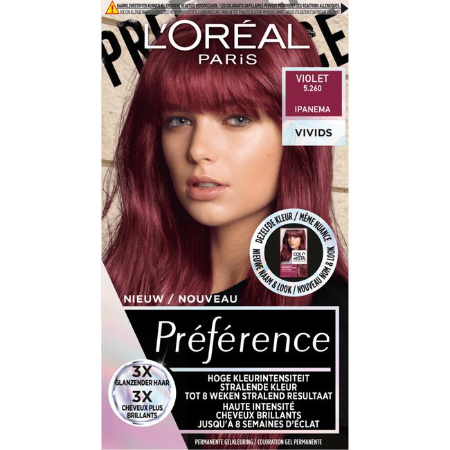 L'Oréal Paris Preference Vivids Permanente Haarverf 5.260 Violet Ipanema 1 | Etos